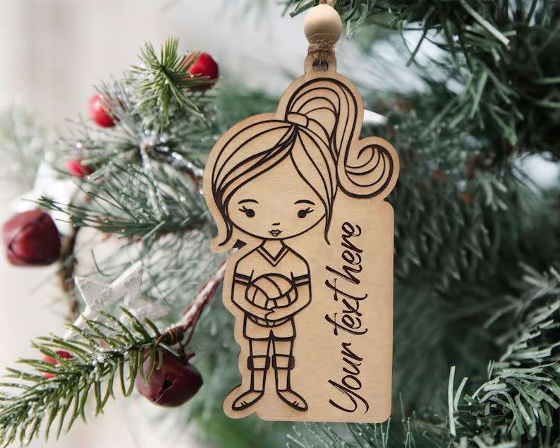 Digital download Volleyball girl svg ornament file for Glowforge and laser cutters SVG FILE ONLY